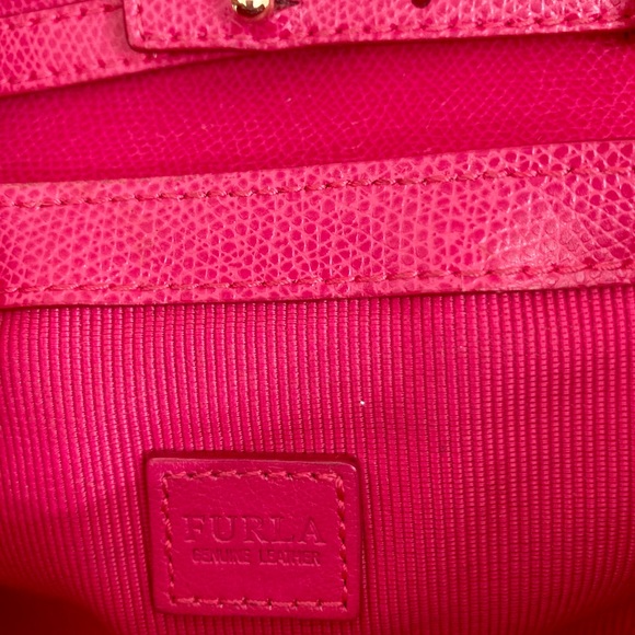 FURLA Raspberry Pink Mini Bow Chained Crossbody - Picture 7 of 9